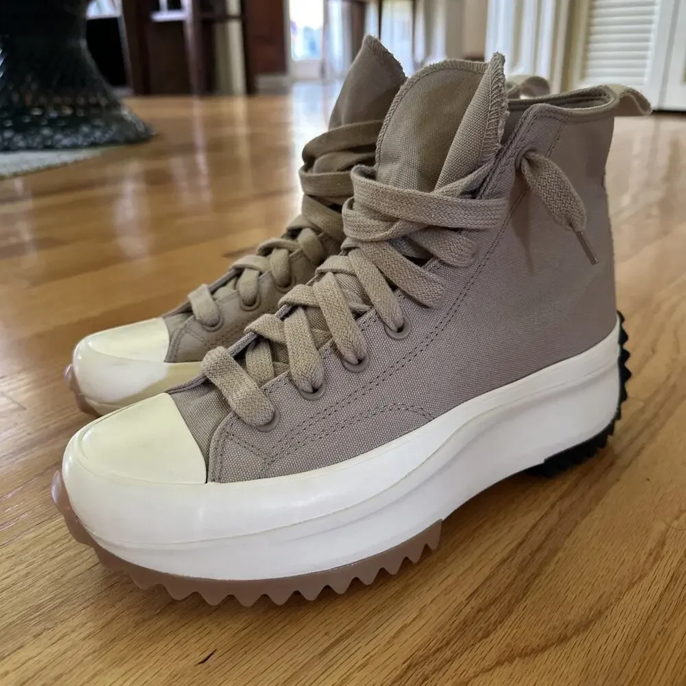 Converse Run Star Hike Hi Women’s 10.5 Men's 9 Shoes Canvas Warm Grey Unisex BP - Picture 6 of 14